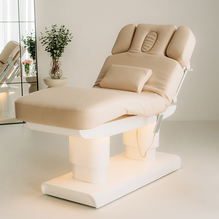 Leżanka Melia Beige w ośrodku odnowy biologicznej i strefie wellness