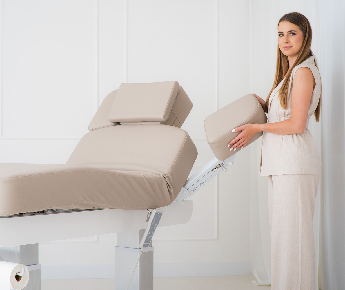 Komfortowy materac łóżka kosmetycznego Prestia Grey