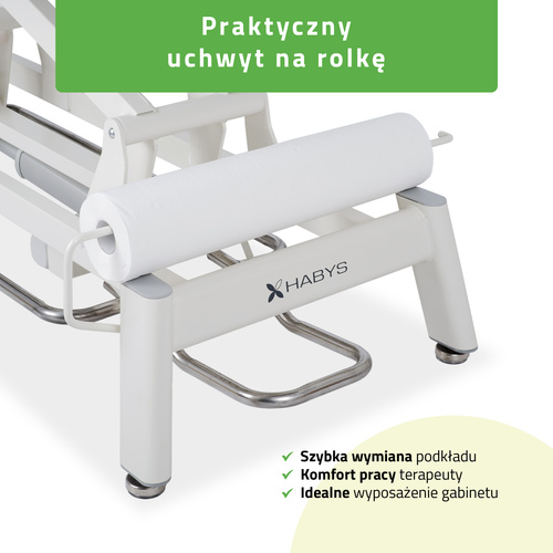 Stół rehabilitacyjny, do masażu, elektryczny Proxima V4 Ergo - pilot ręczny, rama sterująca, szaro biały | 3 lata gwarancji
