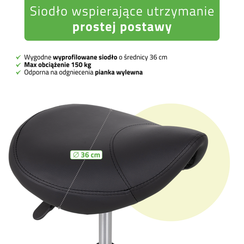 Taboret siodłowy Lila – czarny