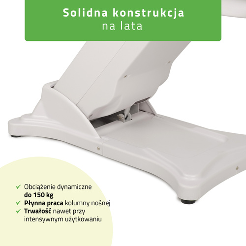 Fotel kosmetyczny z regulacją elektryczną Elara PRO 4, fioletowy - 3 silniki