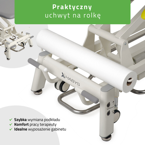 Stół rehabilitacyjny, do masażu, elektryczny Proxima X7 - rama sterująca, szaro biały | 3 lata gwarancji