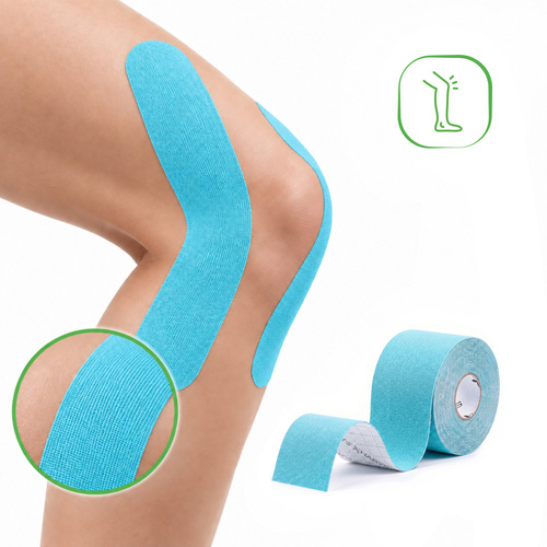Tejp, taśma elastyczna do kinesiotapingu, 5cm×5m, niebieska, Strong | Habys