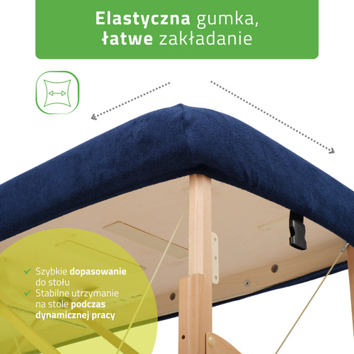 Prześcieradło frotte 1 cz. na stoły składane 60-65/180-185 granatowe