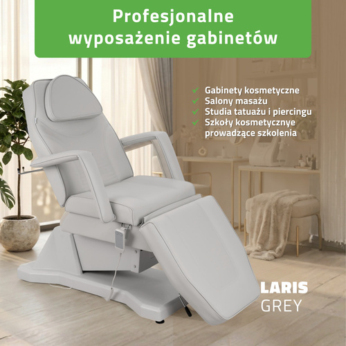Fotel kosmetyczny, elektryczny Laris Grey - 1 silnik