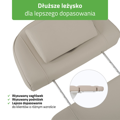 Fotel kosmetyczny elektryczny Tavia Beige - 3 silniki