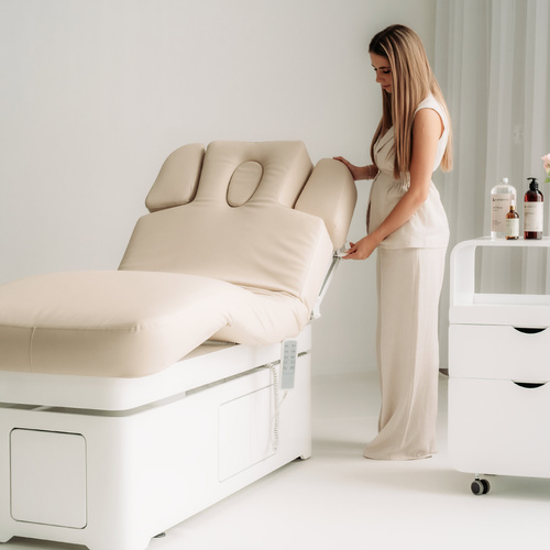Vellia Beige – elektryczna leżanka SPA z podgrzewaniem i 4 silnikami | Habys | 3 lata gwarancji