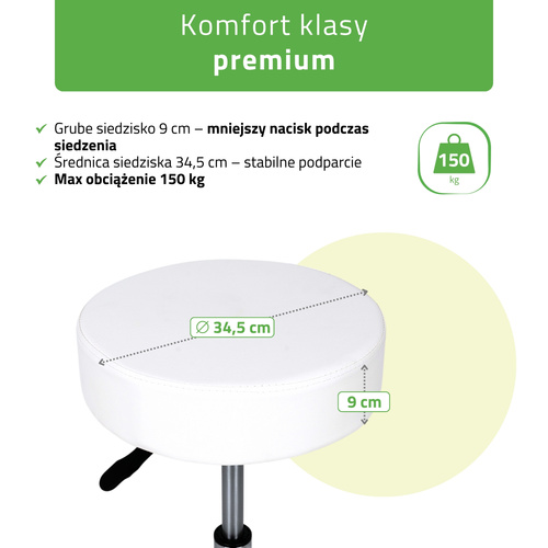Taboret kosmetyczny Mobi – biały
