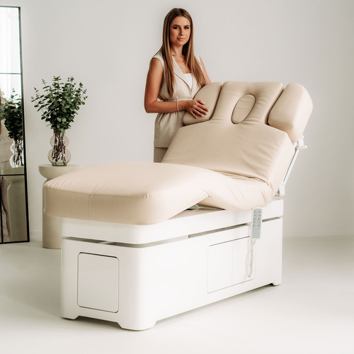 Vellia Beige – elektryczna leżanka SPA z podgrzewaniem i 4 silnikami | Habys | 3 lata gwarancji