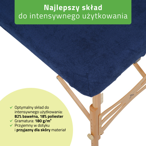 Prześcieradło frotte 1 cz. na stoły składane 60-65/180-185 granatowe