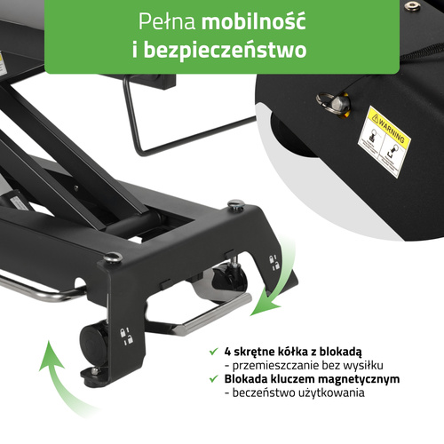 Stół rehabilitacyjny, do masażu, elektryczny Evero Cross X4 Ergo – rama sterująca, szaro  czarny
