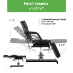 Alora czarny fotel kosmetyczny, hydrauliczny | Habys