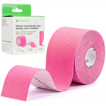 Tejp, taśma elastyczna do kinesiotapingu, 5 cm × 5 m, różowa, Standard | Habys