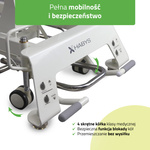 Stół rehabilitacyjny, do masażu, elektryczny Evero V4 Ergo - rama sterująca, szaro biały | 3 lata gwarancji