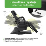 Fotel kosmetyczny, elektryczny Laris Black - 1 silnik
