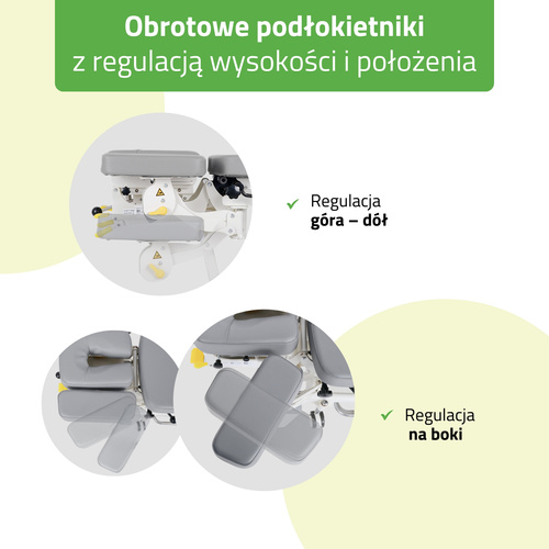Stół rehabilitacyjny Upright Chiro Z7 - rama sterująca, kółka, regulacja drop, pasy, szaro biały