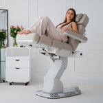 Evia Pro Latte – elektryczny fotel kosmetyczny premium, 4 silniki, rotacja 45° | 4 lata gwarancji
