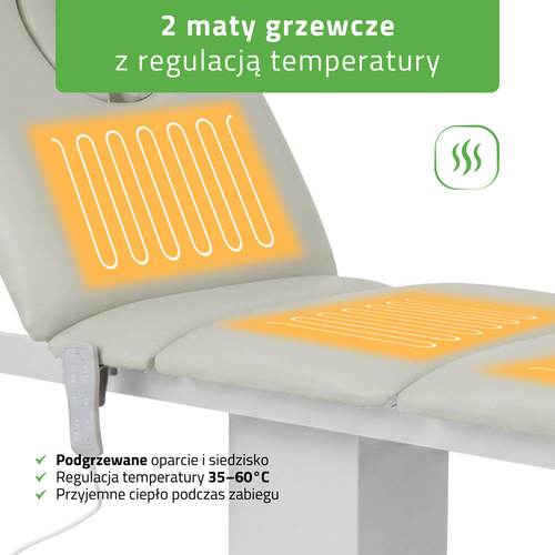 Elektryczny stół zabiegowy Serenity ERGO 4 Grey do masażu i zabiegów SPA - 3 silniki 
