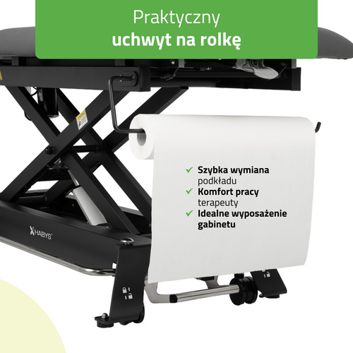 Stół rehabilitacyjny, do masażu, elektryczny Evero Cross X5 Ergo – rama sterująca, szaro czarny