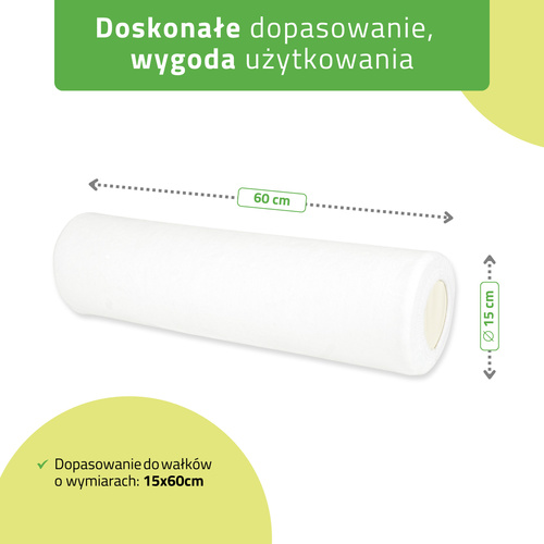 Prześcieradło welurowe z gumką na wałek - 15x60 cm białe