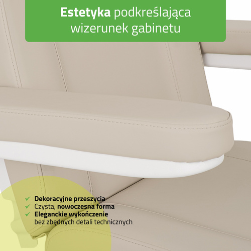 Fotel kosmetyczny elektryczny Tavia Beige - 3 silniki