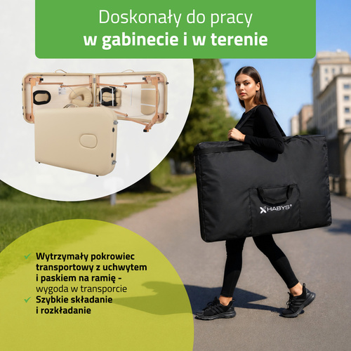 Stół do masażu Lira 59 cm - beżowy
