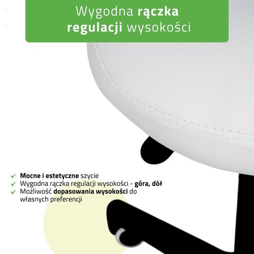Taboret siodłowy Lumo – biały