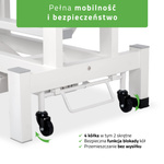 Stół rehabilitacyjny, do masażu, elektryczny Fortis 4 Ergo - pilot ręczny, szaro biały