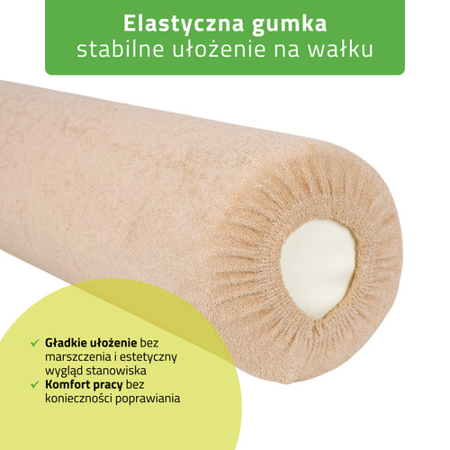 Prześcieradło frotte na wałek - 15x60 cm kremowe latte