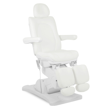 Elektryczny fotel kosmetyczny Sorina PRO 7 White z kołyską - 4 silniki