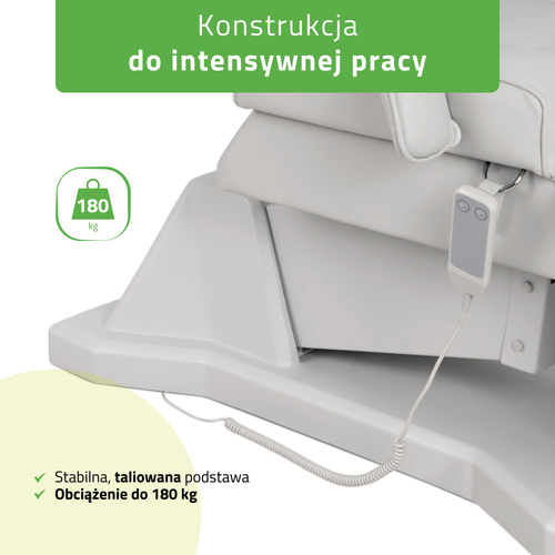 Fotel kosmetyczny, elektryczny Laris Grey - 1 silnik