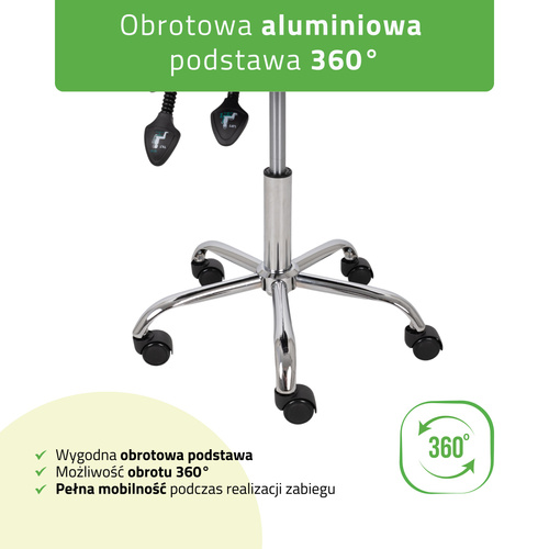 Taboret siodłowy Sola z oparciem – czarny