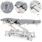 Stół rehabilitacyjny Upright Chiro Z7 - rama sterująca, kółka, regulacja drop, pasy, szaro biały
