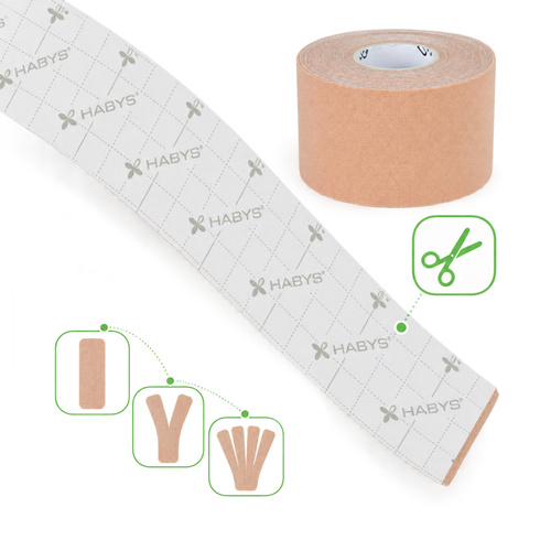 Tejp, taśma elastyczna do kinesiotapingu 5cm×5m - Beżowa Strong | Habys
