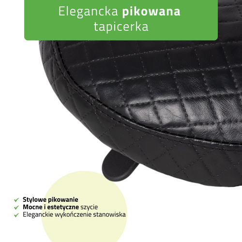 Taboret Lumo - czarny pikowany
