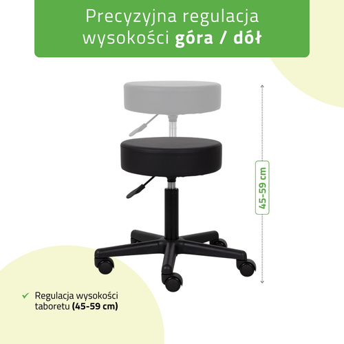 Taboret kosmetyczny Timo – czarny