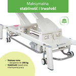 Stół rehabilitacyjny Upright Chiro Z7 - rama sterująca, kółka, regulacja drop, pasy, szaro biały