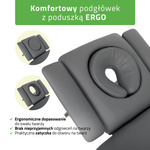 Stół rehabilitacyjny, do masażu, elektryczny Fortis 5 Ergo - pilot ręczny, szaro czarny
