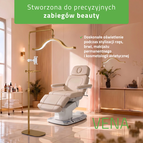 Lampa kosmetyczna LED 45W VENA Gold do stylizacji rzęs, brwi i makijażu permanentnego