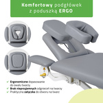 Stół rehabilitacyjny, do masażu, elektryczny Proxima V4 Ergo - pilot ręczny, rama sterująca, szaro biały | 3 lata gwarancji