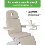 Fotel kosmetyczny elektryczny Tavia Beige - 3 silniki