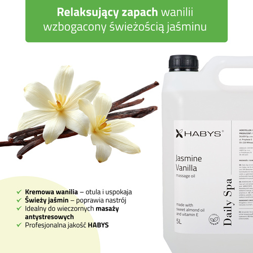 Olejek do masażu Daily Spa Jasmine Vanilla HABYS 5L 