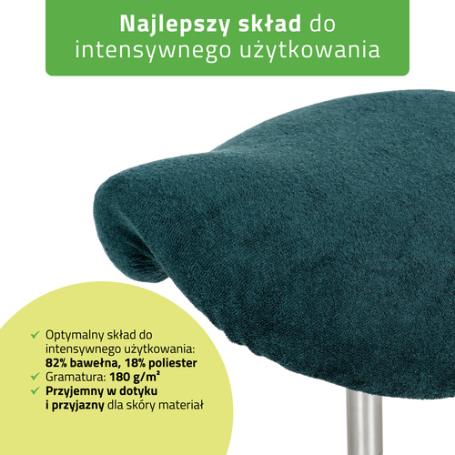 Pokrowiec frotte z gumką na taboret, butelkowa zieleń