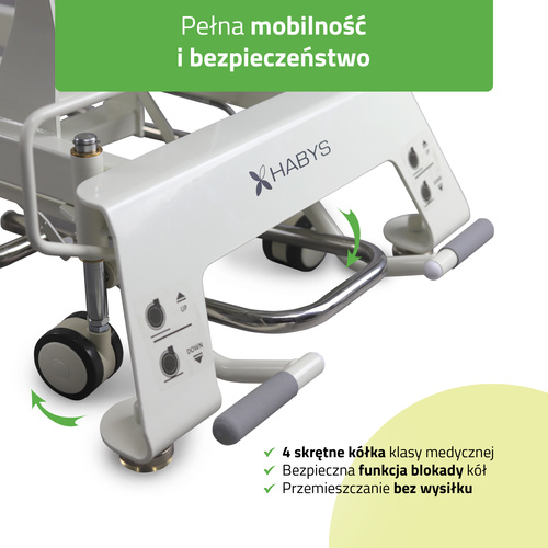 Stół rehabilitacyjny, do masażu, elektryczny Evero V4 Ergo - rama sterująca, szaro biały | 3 lata gwarancji