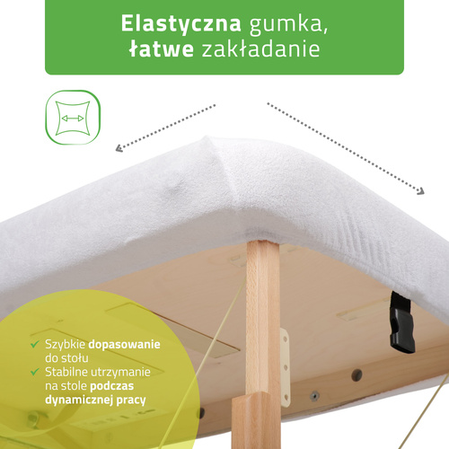 Prześcieradło frotte 1 cz. na stoły składane 60-65/180-185 białe