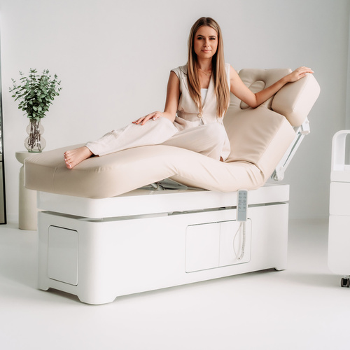 Vellia Beige – elektryczna leżanka SPA z podgrzewaniem i 4 silnikami | Habys | 3 lata gwarancji