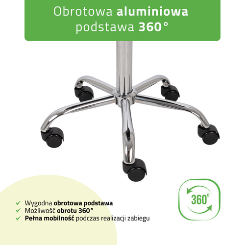 Taboret siodłowy Sola z oparciem – szary
