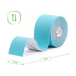 Tejp, taśma elastyczna do kinesiotapingu, 5cm×5m, niebieska, Strong | Habys