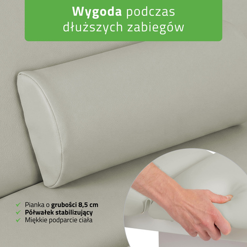 Elektryczny stół zabiegowy Serenity ERGO 4 Grey do masażu i zabiegów SPA - 3 silniki 