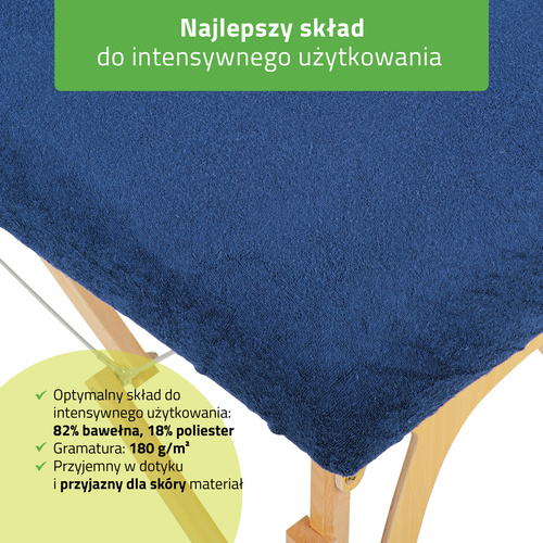 Prześcieradło frotte 1cz. na stoły składane - 60/165 granatowe